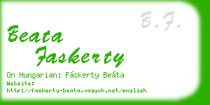 beata faskerty business card