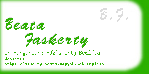 beata faskerty business card